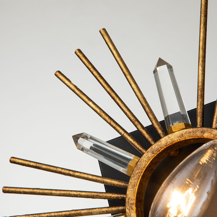 Sun King Gold Leaf Direct Wired 1-Light Wall Sconce