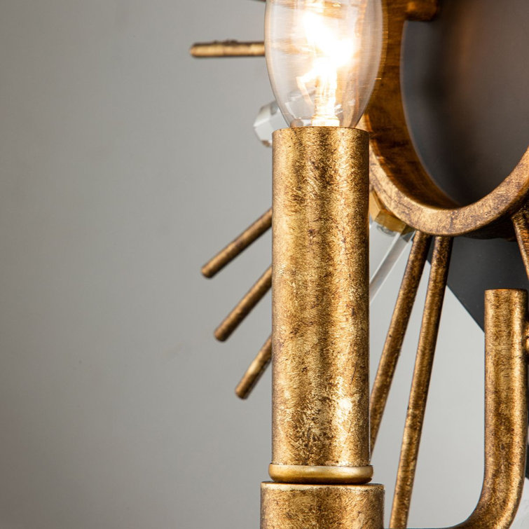 Sun King Gold Leaf Direct Wired 1-Light Wall Sconce