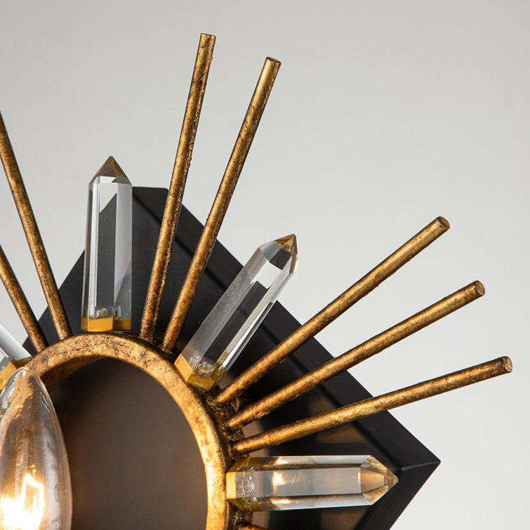 Sun King Gold Leaf Direct Wired 1-Light Wall Sconce