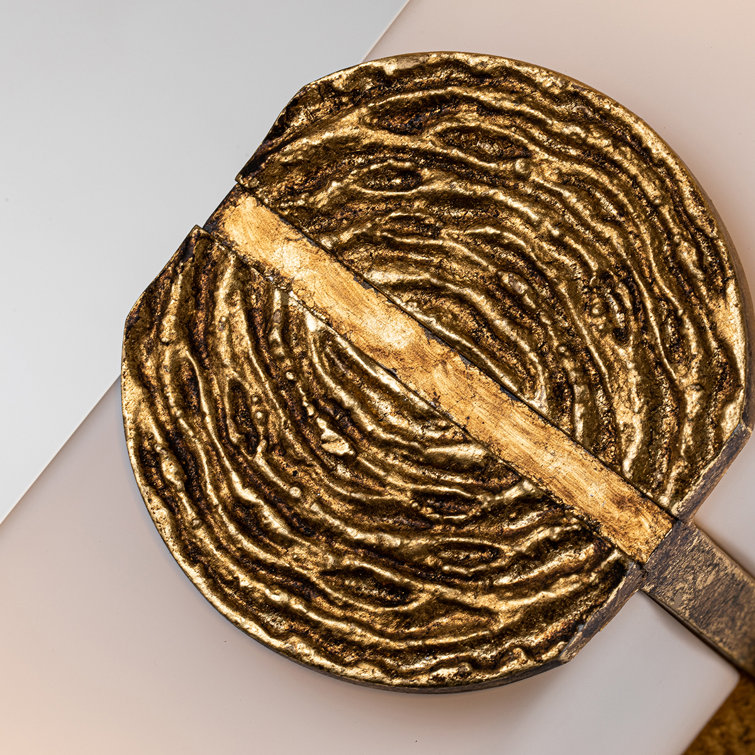 Gold Leaf 2-Light Sconce with Opal Etched Glass Shade