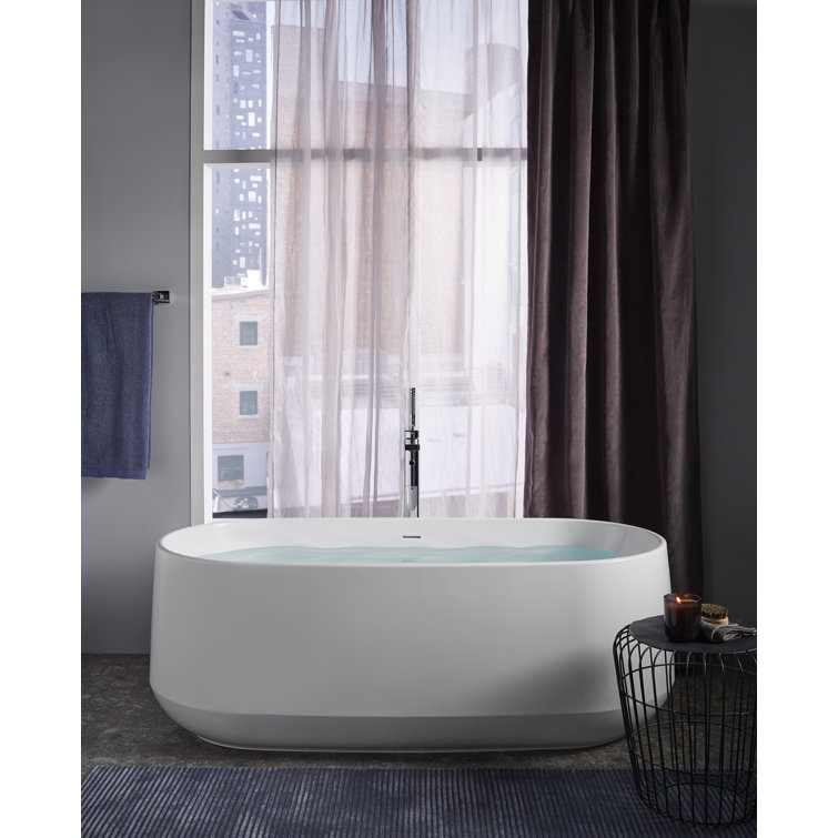 Polished Chrome Floor-Mount Bath Filler with Handshower
