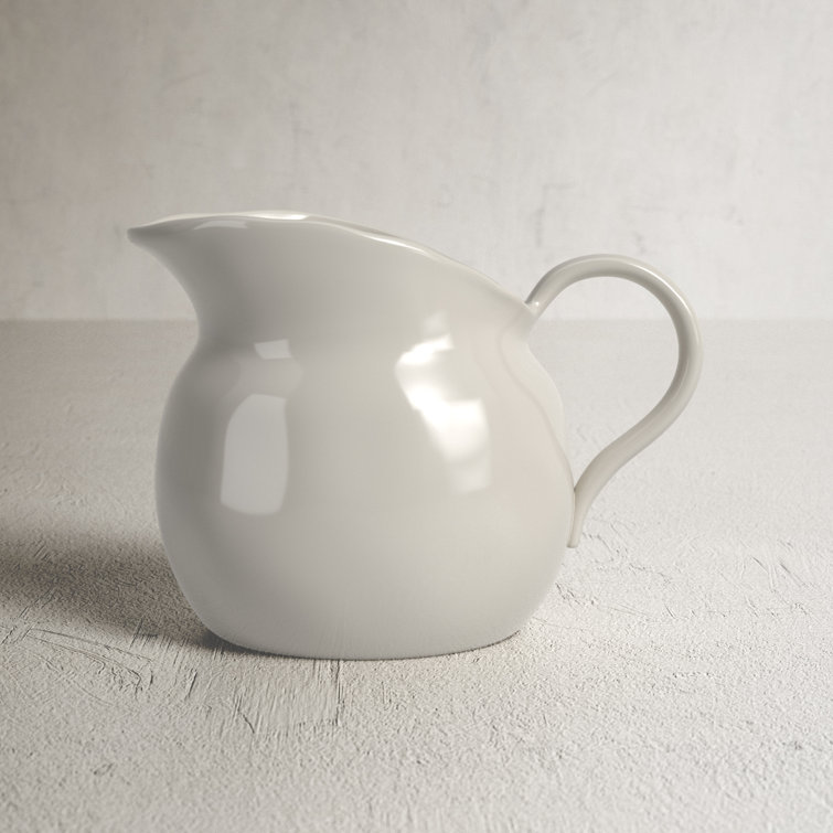 Adrielle 14oz White Stoneware Pitcher