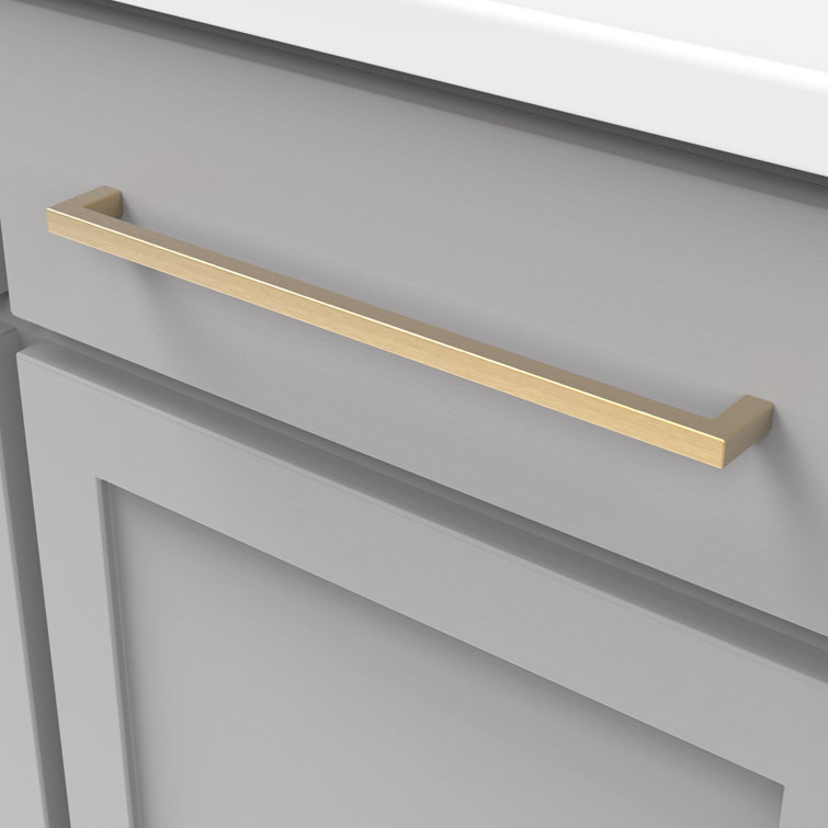 Brushed Golden Brass 18" Modern Cabinet Handles with Mounting Hardware