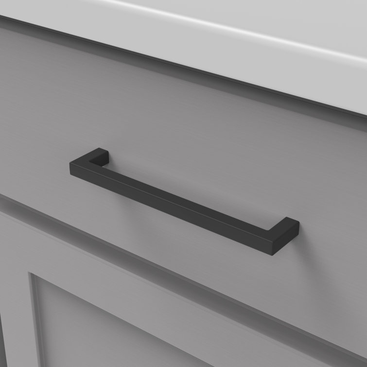Matte Black Modern Kitchen Cabinet Handles with Mounting Hardware, 6-5/16"