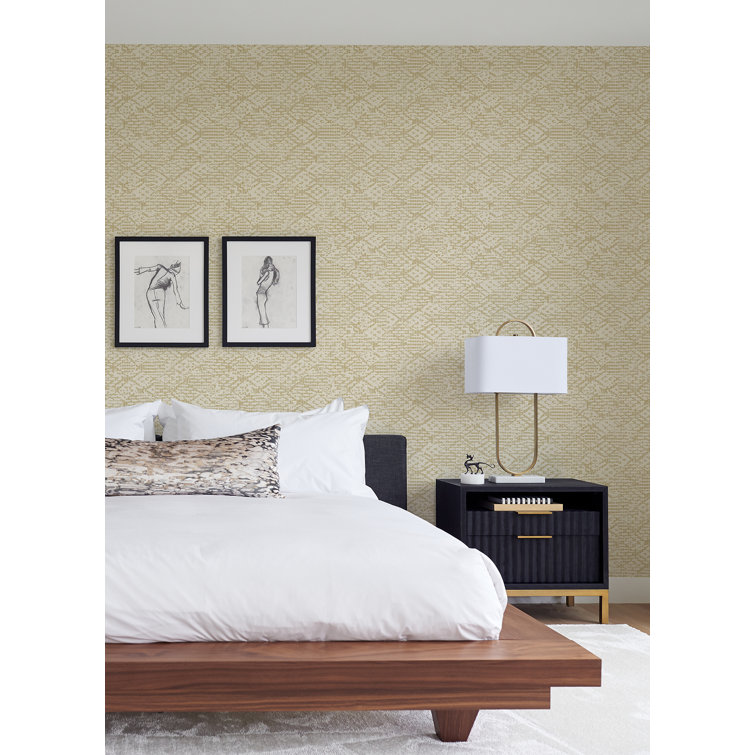 Helene Gold Glitter Geometric Non-Woven Wallpaper Roll