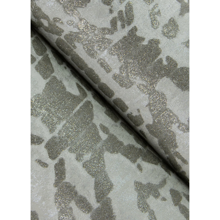 Helene Pewter Glitter Geometric Gray Wallpaper Roll