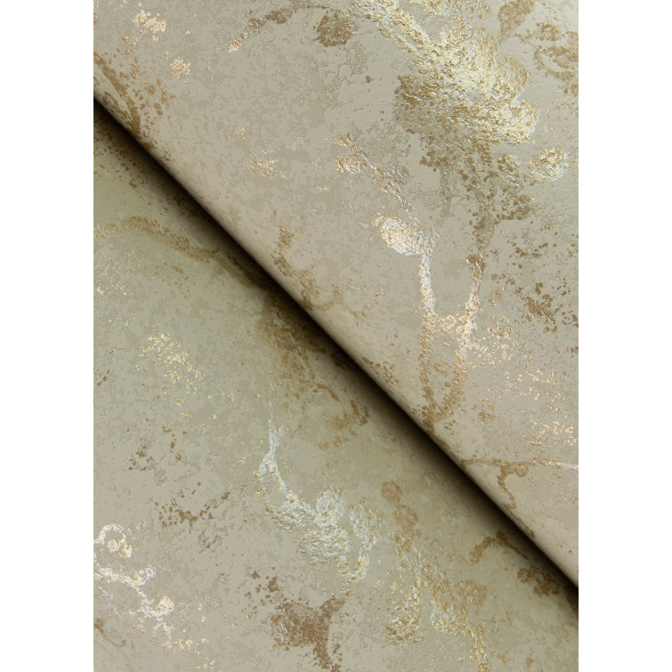 Mahina Gold Floral Vine Non-Woven Wallpaper Roll
