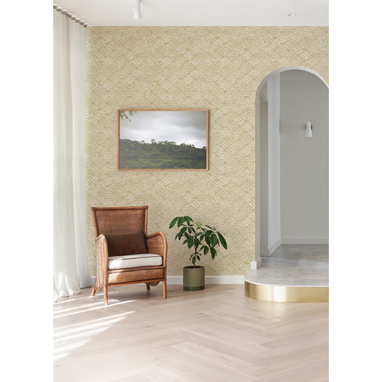 Helene Gold Glitter Geometric Non-Woven Wallpaper Roll