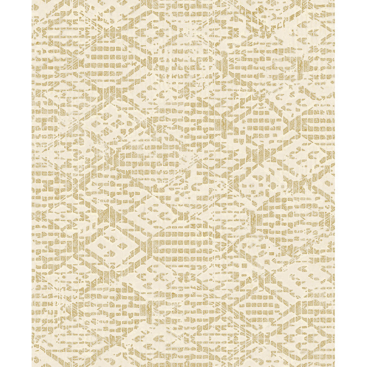 Helene Gold Glitter Geometric Non-Woven Wallpaper Roll