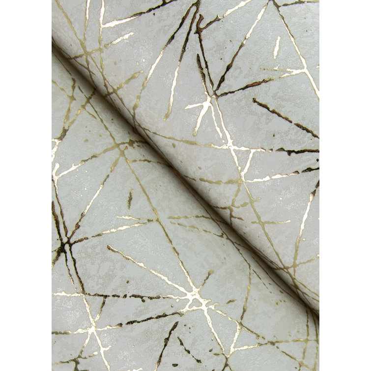 Champagne and White Non-Woven Abstract Wallpaper Roll