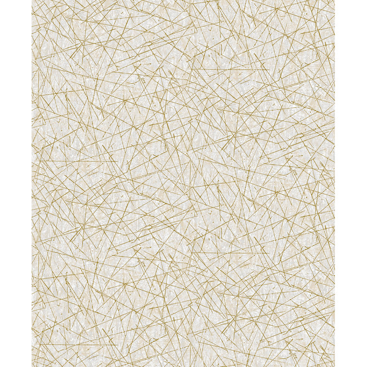 Champagne and White Non-Woven Abstract Wallpaper Roll