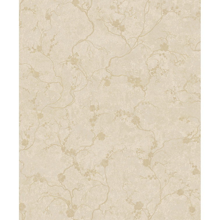 Mahina Gold Floral Vine Non-Woven Wallpaper Roll