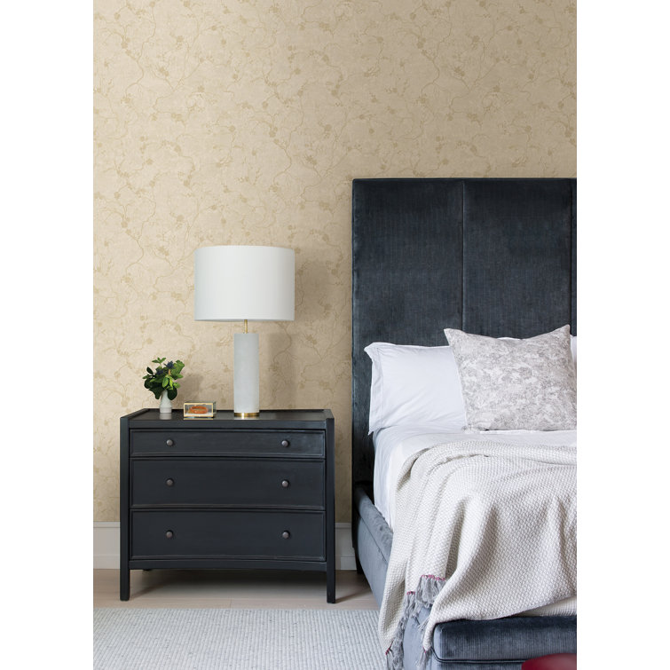 Mahina Gold Floral Vine Non-Woven Wallpaper Roll