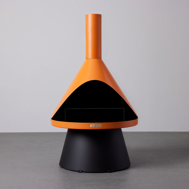 Sunkissed Orange Electroplated Steel Gel Fuel Fireplace