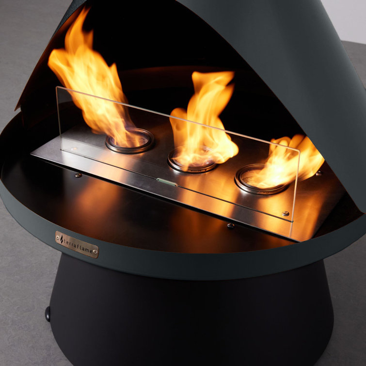 Lloyd Graphite Free-Standing Gel Fuel Fireplace