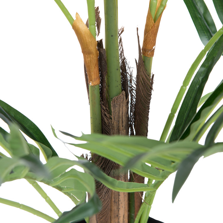 Elegant 70" Lifelike Potted Fern Floor Plant in Sleek Black Planter