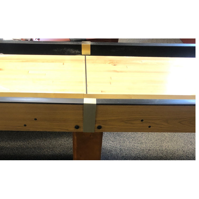 Honey Oak 14' Shuffleboard Table with Metal Leg Levelers