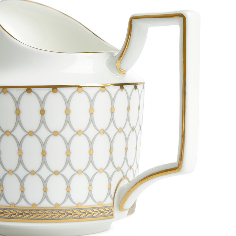 Renaissance Grey Bone China Sugar & Creamer Set with Gold Detailing