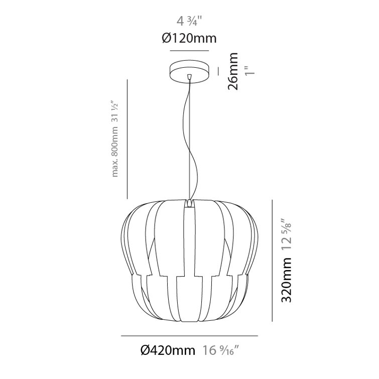 White Lantern Pendant Light with Adjustable Cord