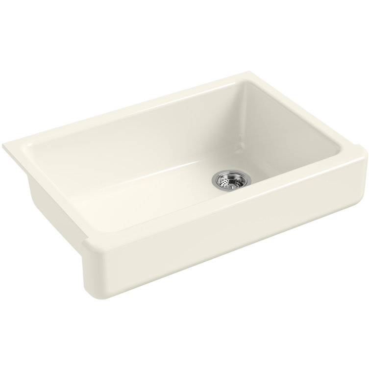 Biscuit Cast Iron Farmhouse Single Bowl Kitchen Sink
