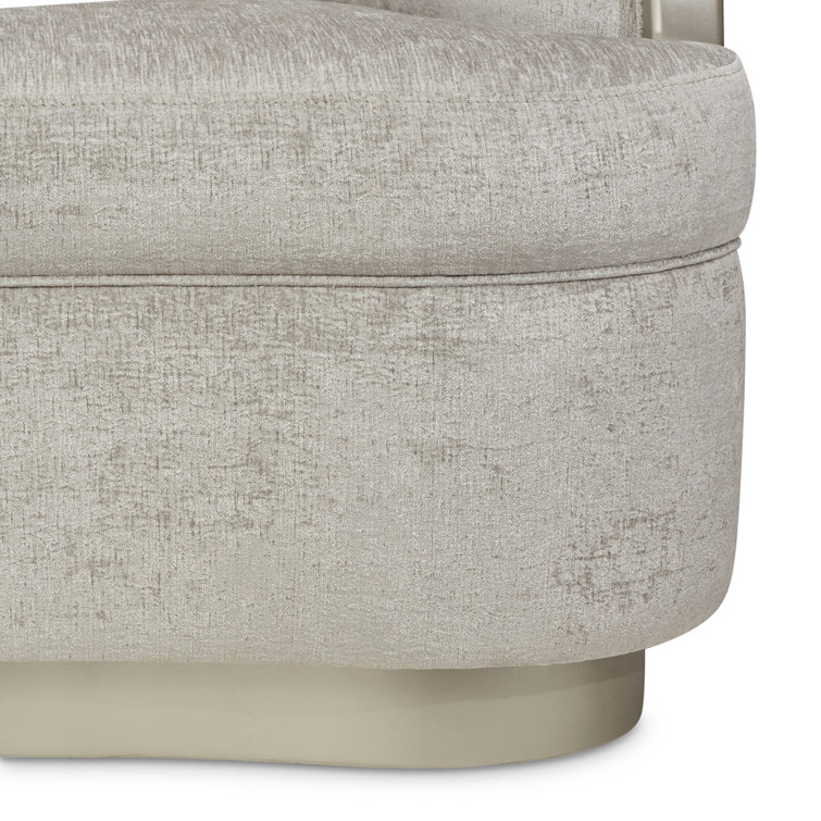 Elegant Beige Velvet Accent Chair with Honeycomb Pattern