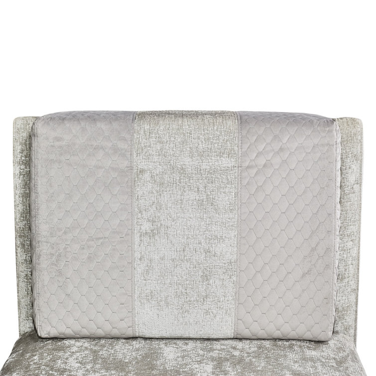 Silver Velvet Armless Chaise with Acrylic Feet