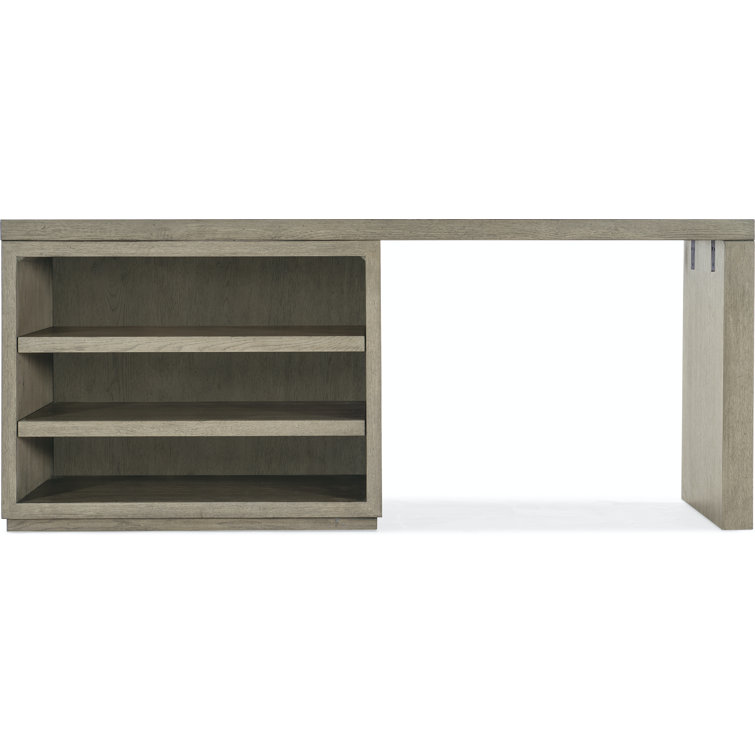 Gray Oak 72" Home Office Desk with Shelves