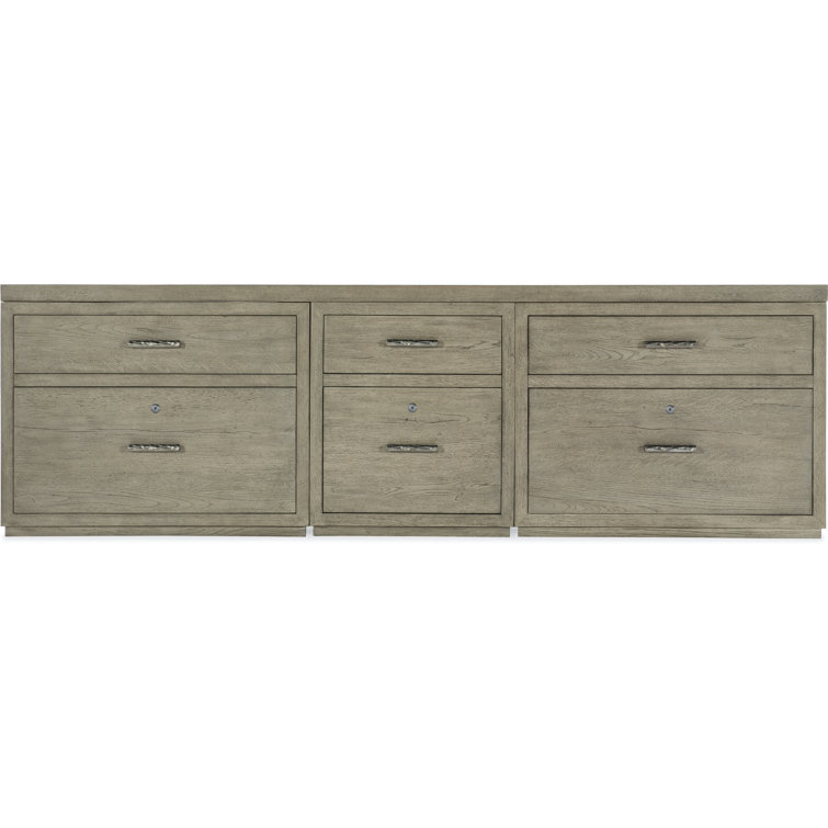 Linville Falls 96'' Gray Oak Veneer Lockable Credenza