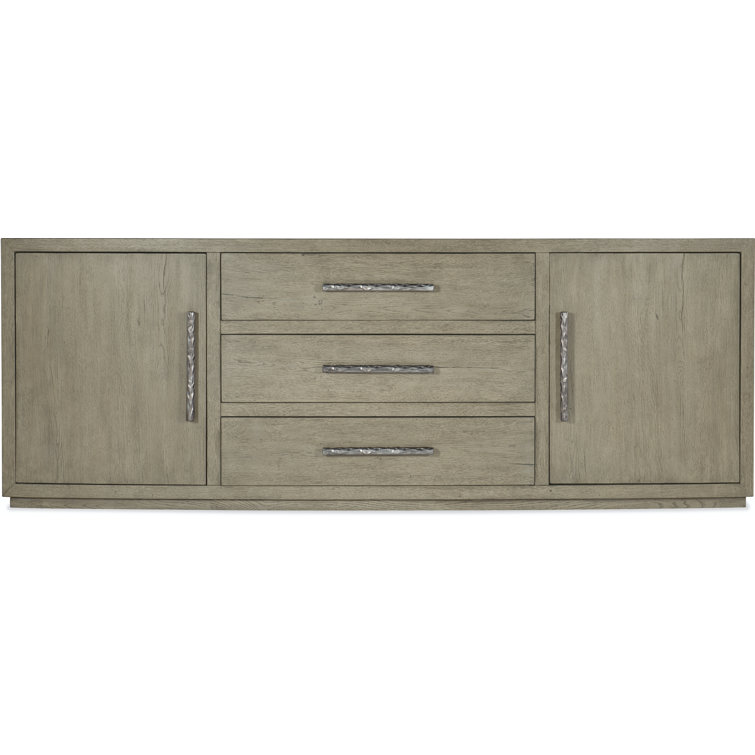 Gray Oak Veneer 82'' Media Console with Cabinet