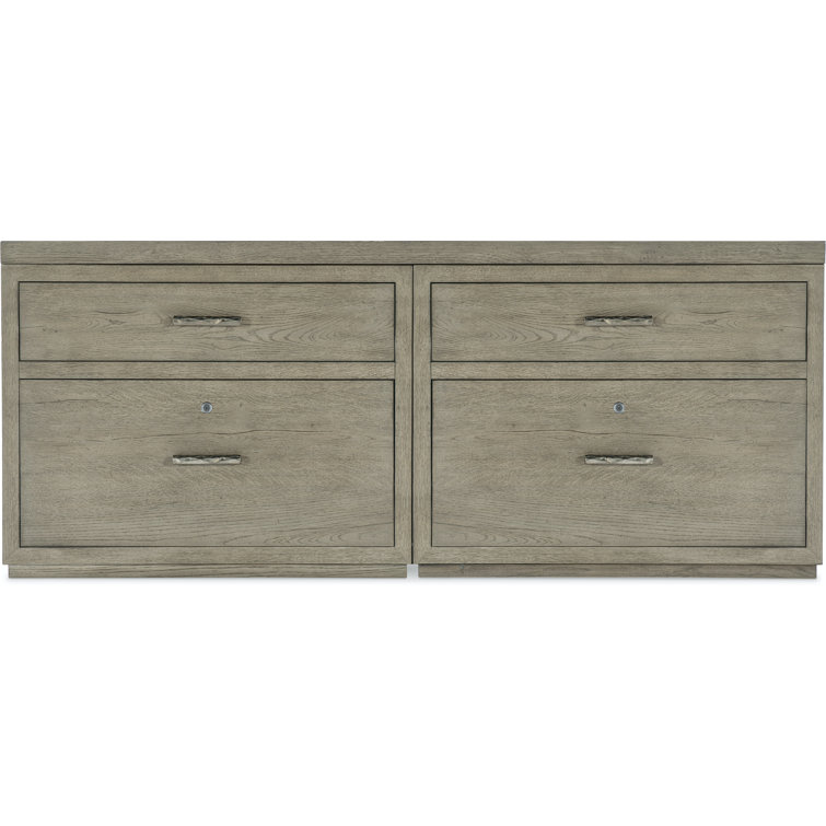 Linville Falls 72'' Gray Oak 4-Drawer Lockable Credenza