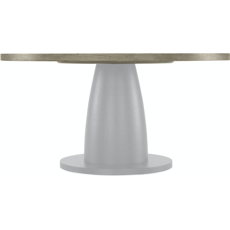 60-Inch Round Black and Gray Oak Dining Table