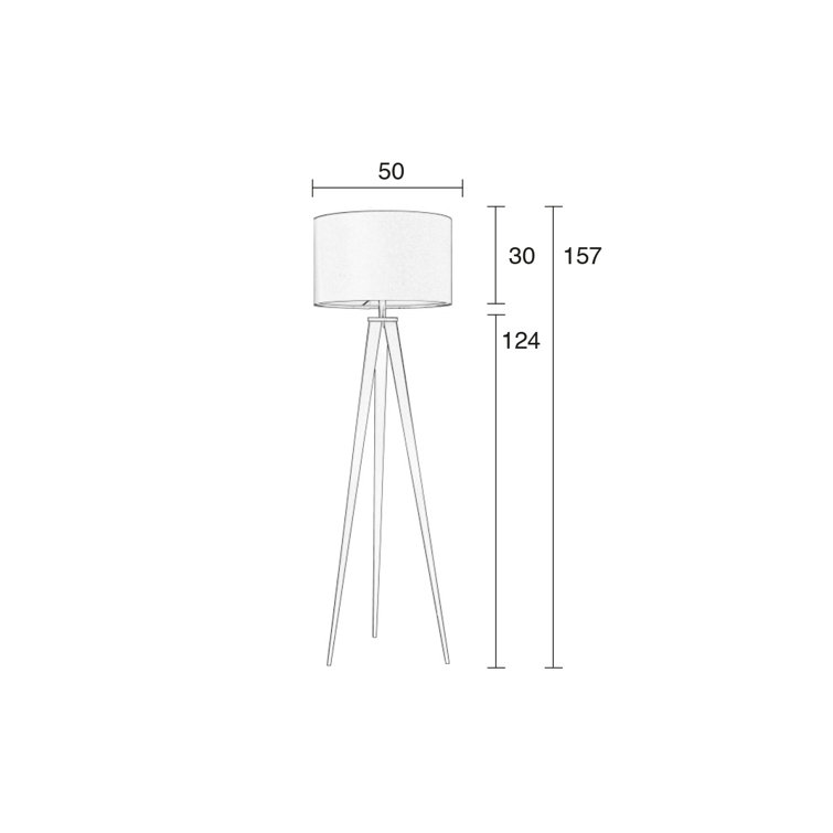 Modern Tripod 62'' Floor Lamp with Black Drum Shade