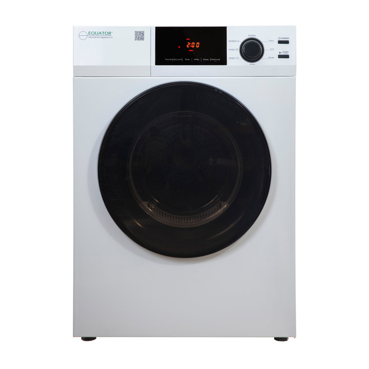 24" White Front-Load Vented Dryer with Moisture Sensing
