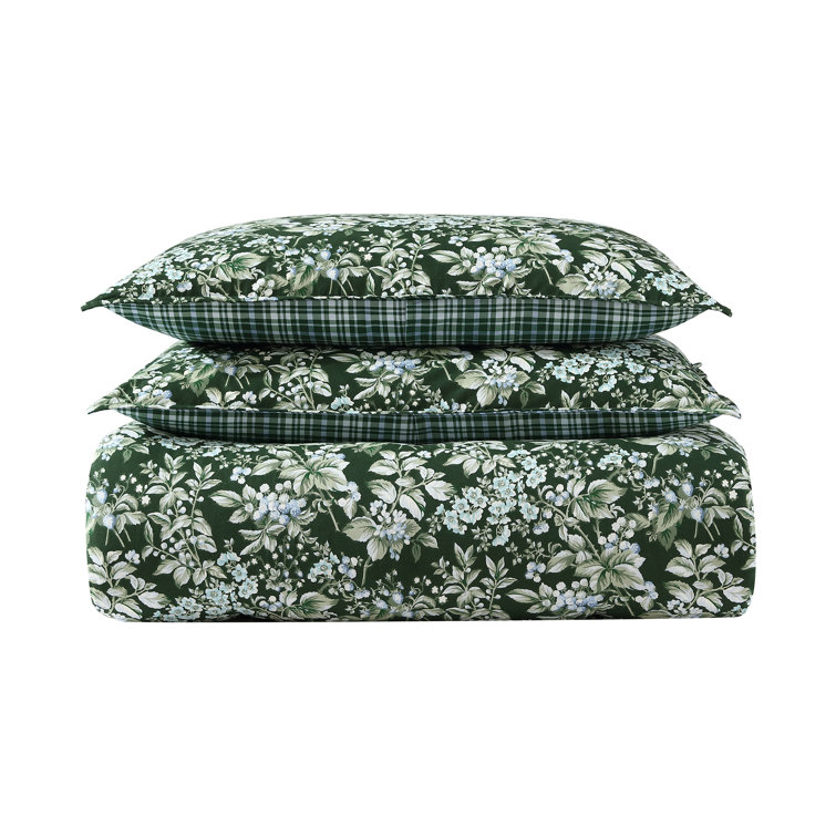 King White Cotton Reversible Floral Comforter Set