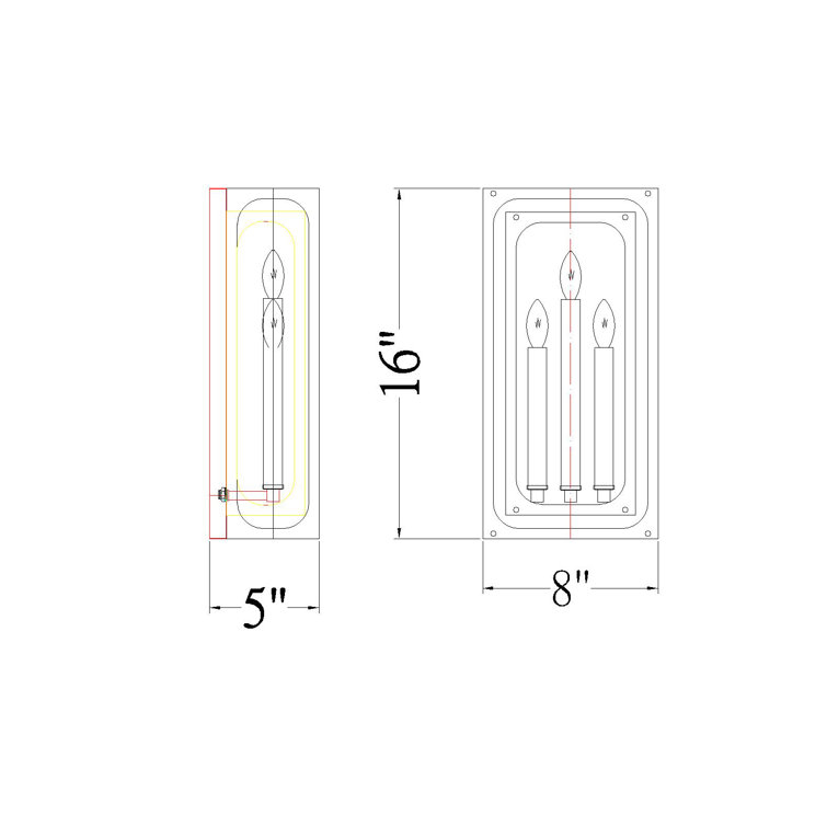 Matte Black Steel 3-Light Candle Wall Sconce