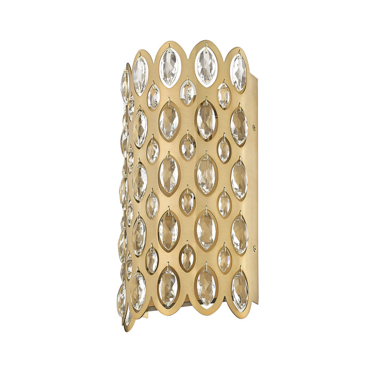 Heirloom Brass and Crystal 2-Light Wall Sconce