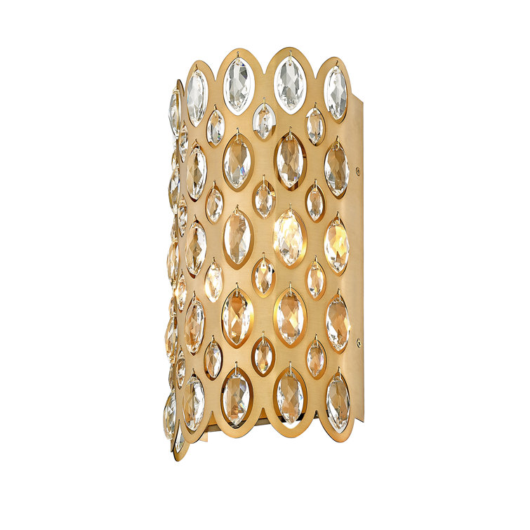 Heirloom Brass and Crystal 2-Light Wall Sconce