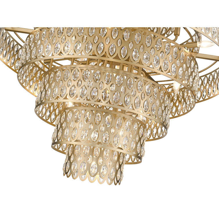 Heirloom Brass and Crystal 25-Light Chandelier Pendant