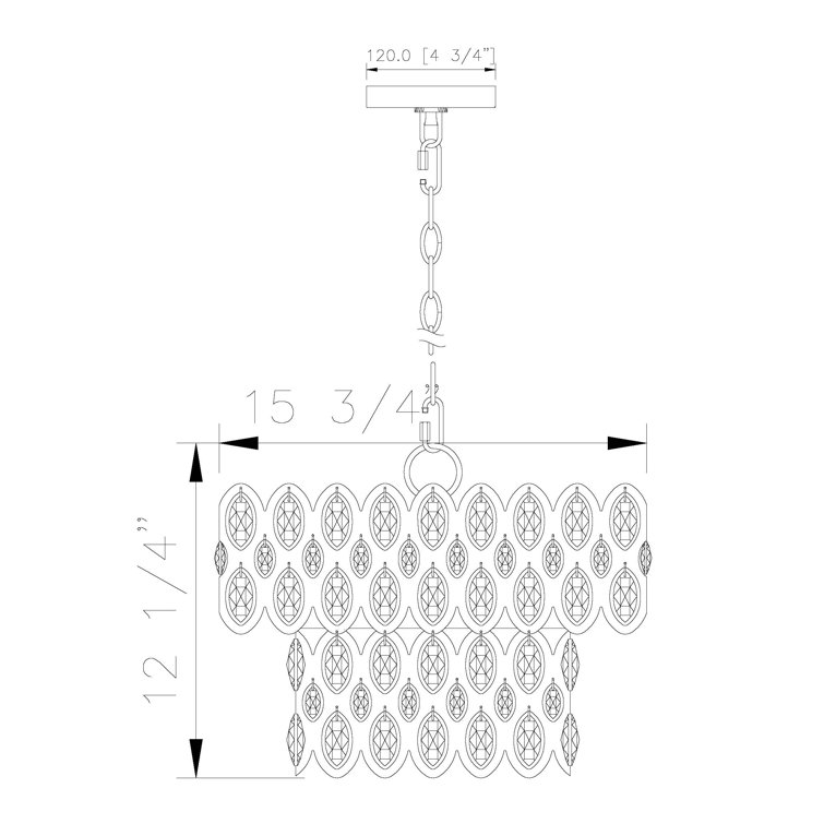 Modern Heirloom Brass and Crystal 5-Light Chandelier Pendant