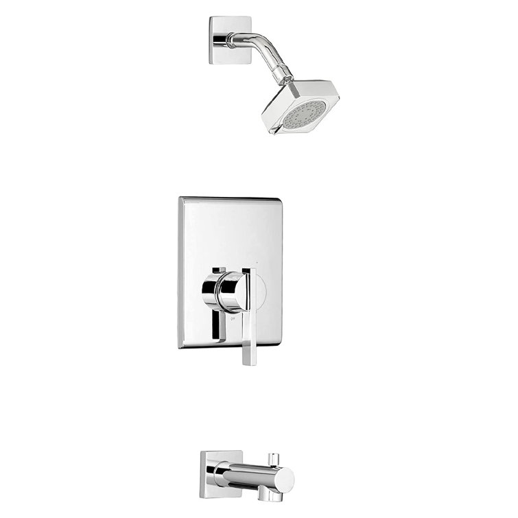 Polished Chrome Square Ceiling and Wall Mounted Shower Kit