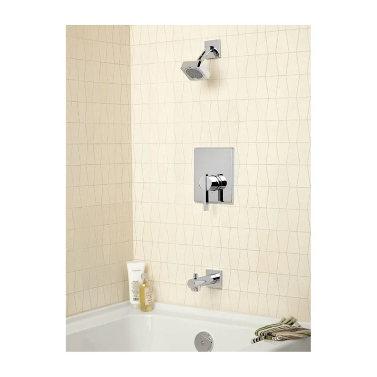 Polished Chrome Square Ceiling and Wall Mounted Shower Kit