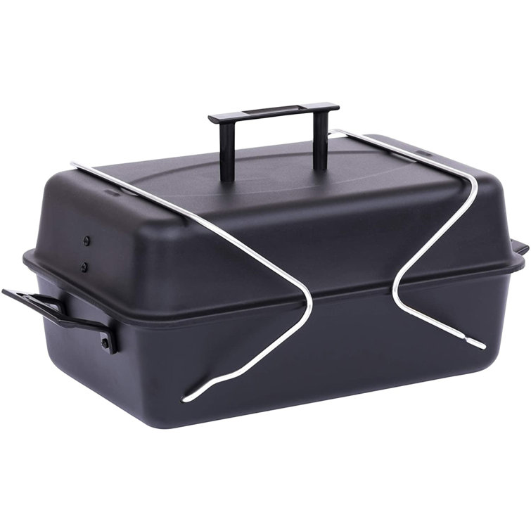 Compact Black Portable Propane Gas Grill with Chrome Grid