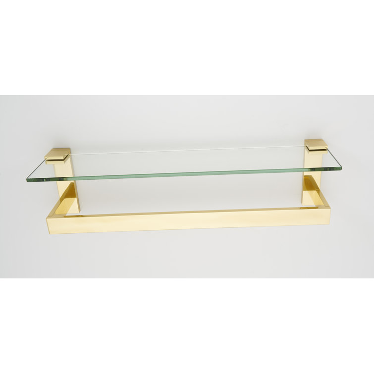 Linear 18'' Glass Shelf with Polished Chrome Towel Bar