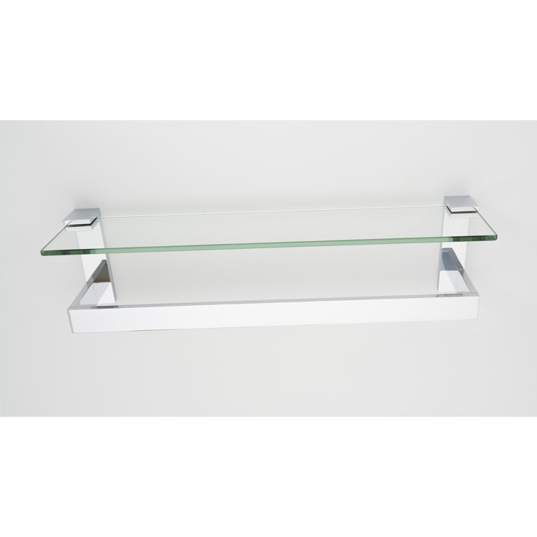 Linear 18'' Glass Shelf with Polished Chrome Towel Bar