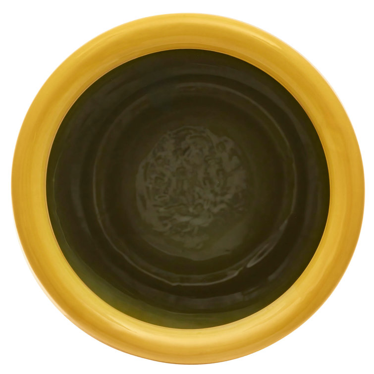 24" Bright Yellow Porcelain Umbrella Stand