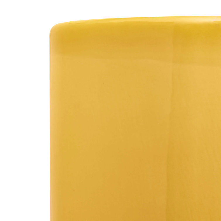 24" Bright Yellow Porcelain Umbrella Stand
