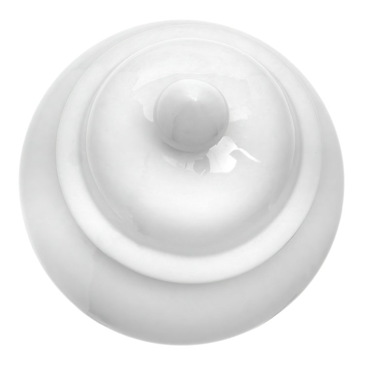 18" Glossy White Porcelain Temple Jar
