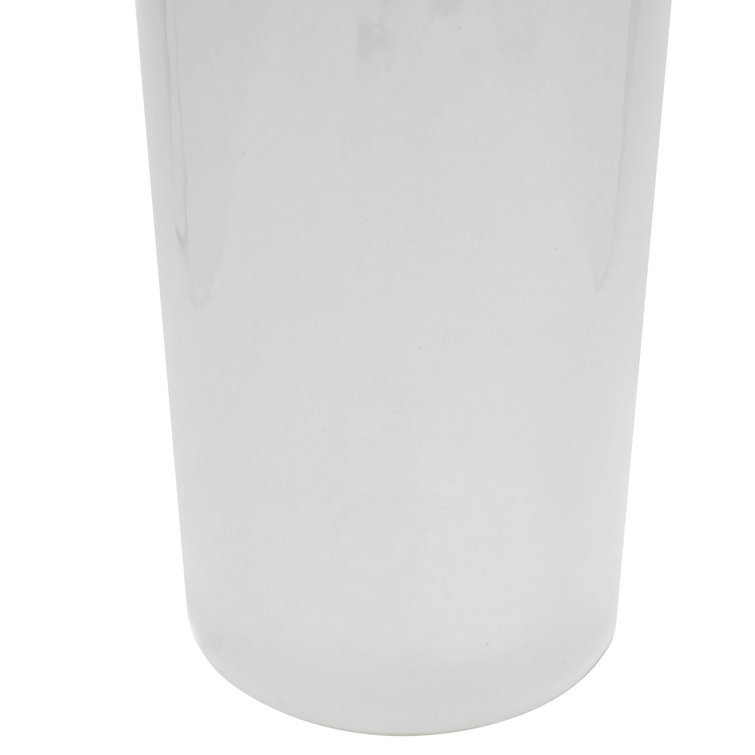 24" White Porcelain Hand-Painted Round Umbrella Stand