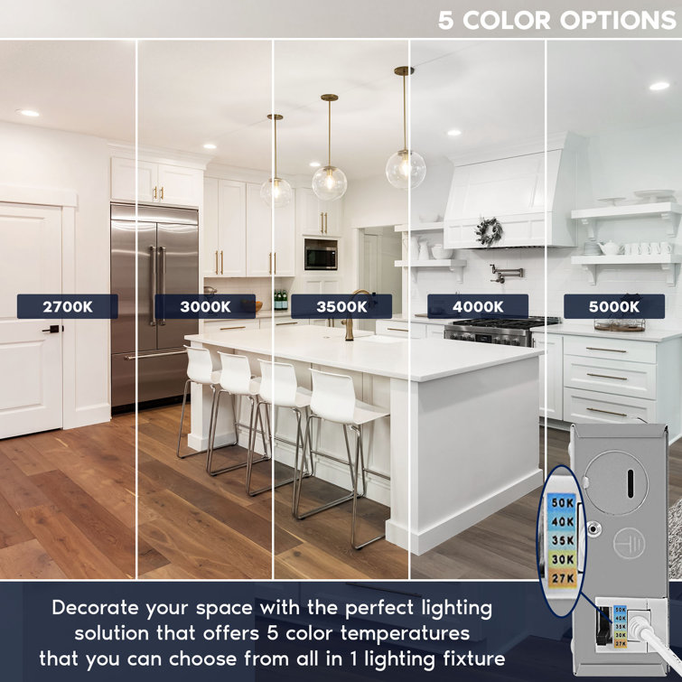 5'' White Aluminum LED Recessed Lighting Kit with Dimmable Feature