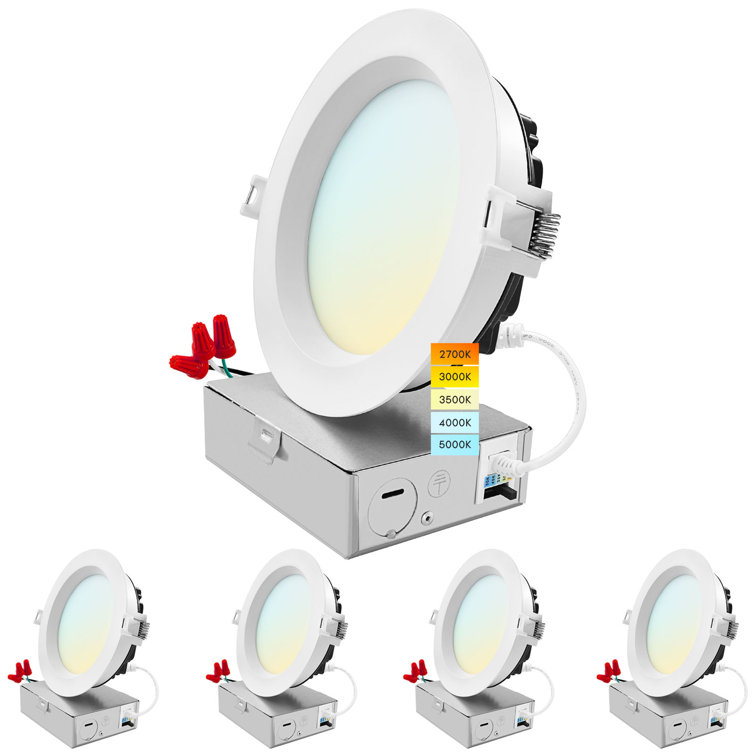 5'' White Aluminum LED Recessed Lighting Kit with Dimmable Feature